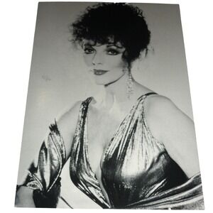 Joan Collins Midnight Movies Vintage 1980s Glamour Greeting Card 5x7 B&W 90NV610